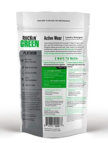 Rockin' Green Platinum Series Active Wear Laundry Detergent Powder, 45 oz. - All Natural, Biodegradable, and Eco-Friendly