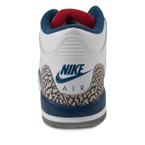 Jordan Nike Kids Air 3 Retro OG BG White/Fire Red True Blue Basketball Shoe 6 Kids US