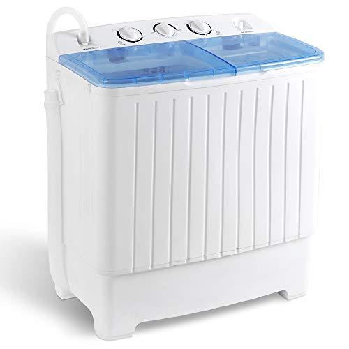 SUPER DEAL 5th Generation Mini Compact Twin Tub Washing Machine 17.6lbs Washer and Spinner 2IN1 Ideal for Dorms, Apartments, RV, Camping