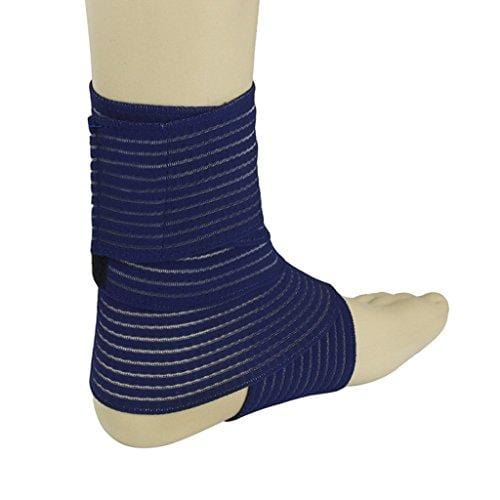 BXT A Pair (2 Pieces) Elastic Breathable Wrap Ankle Support Brace Compression Knee Elbow Wrist Ankle Hand Support Wrap Sports Bandage Strap Hook & Loop Fastener Straps(ONE PIECE)