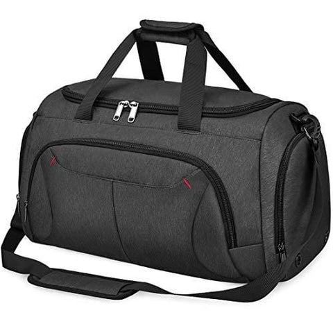 Gym Duffle Bag Waterproof Large Sports Bags Travel Duffel Bags with Shoes Compartment Weekender Overnight Bag Men Women 40L Black