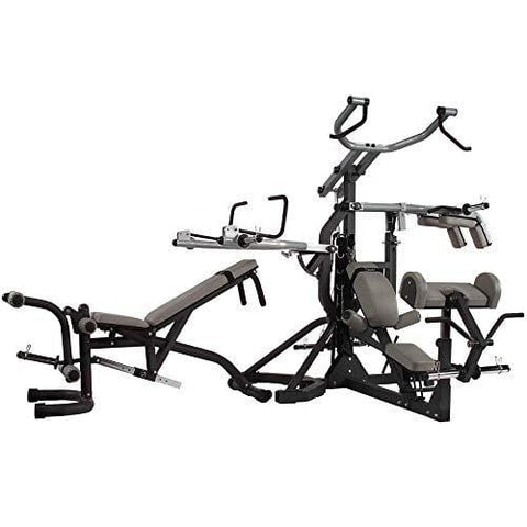 Body-Solid Free-Weight Leverage Gym with Squat Attachment and Olympic Leverage Flat Incline Decline Bench (SBL460P4)
