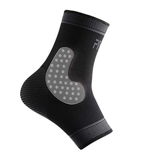 Protle Foot Socks Ankle Brace Compression Support Sleeve with Silicone Gel - Boosts Recovery from Joint Pain, Sprain, Plantar Fasciitis, Heel Spur, Achilles tendonitis (Large, Pair-Black)