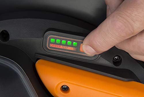 Worx WG743 40V PowerShare 4.0Ah 17" Lawn Mower w/ Mulching & Intellicut (2x20V Batteries),Black and Orange