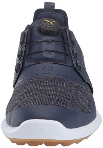 Puma Golf Men's Ignite Nxt Disc Golf Shoe Peacoat Team Gold-Puma White, 13 M US