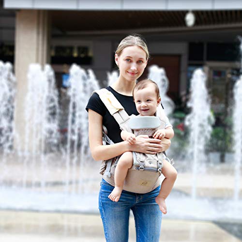 Ergonomic 360° Best Baby Soft Carrier, Comfortable Adjustable Positions,Breastfeeding Fits All Newborn Toddler,HipSeat Infant and Backpack,All Seasons,Perfect for Hiking Shopping (Dark Gray)