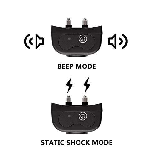 OKPET Wireless Dog Fence Pet Containment System, Safe Effective Beep/Shock Dog Fence, Adjustable Control Range 1000 Ft & Display Distance, Rechargeable Waterproof Collar (2 Dog System)