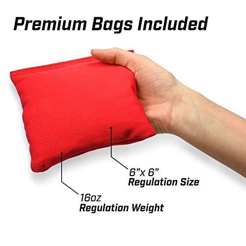 GoSports Bamboo Regulation Size Bamboo Cornhole Set | Includes 8 Bean Bags & Carrying Case