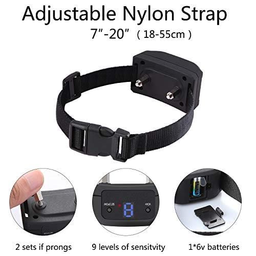 GUANGZIYI Anti Bark Collar for Small, Medium, Large Dogs - Bark Shock Collar Device to Stop,Stop Dogs Barking Fast/Vibration/Control Barking/Adjustable Collar [2019 Newest Automatic ]（Black）