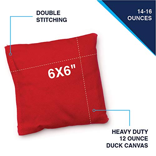 Weather Resistant Cornhole Bags (Set of 8) by SC Cornhole (Red/Royal Blue)