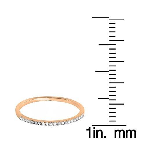 Dazzlingrock Collection 0.08 Carat (ctw) 10K Round White Diamond Ladies Anniversary Wedding Band, Rose Gold, Size 7