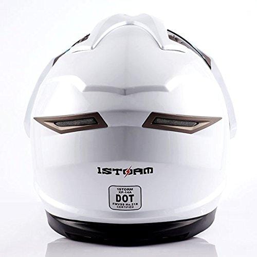 Dual Sport Helmet Motorcycle Full Face Motocross Off Road Bike Glossy White,Size Small
