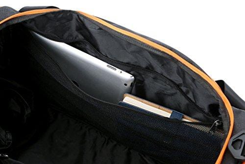 Sports Duffel Bag Gym Bag Travel Duffle for Men and Women with Shoes Compartment - Mouteenoo (One Size, Black/Orange)