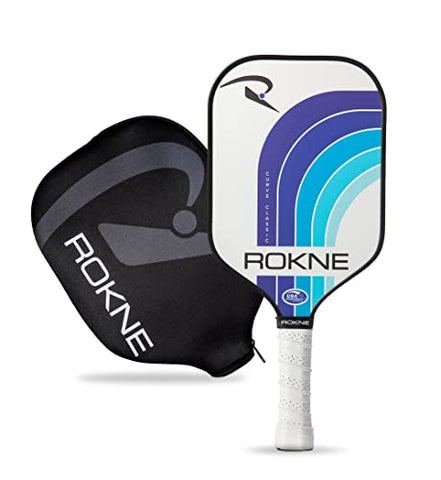 ROKNE Curve Pickleball Paddle | USAPA Approved Fiberglass Pickleball Paddles | Elevate Game with Precision Engineering & Comfort | ProGrit Texture for Max Spin & Power | Pickleball Paddle Blue