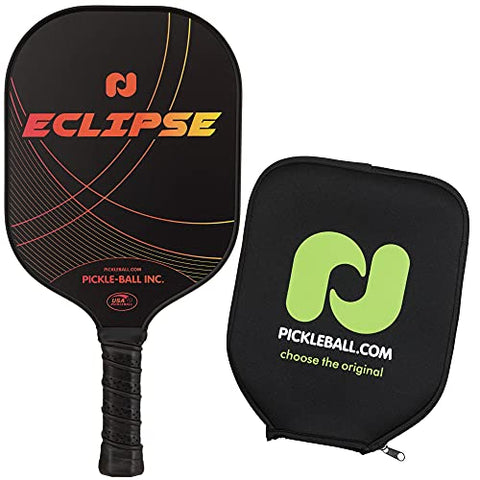 Champion Eclipse Graphite Pickleball Paddle - Red/Yellow| Polymer Honeycomb Core, Graphite Hybrid Composite Face | Lightweight | Paddle Cover Included