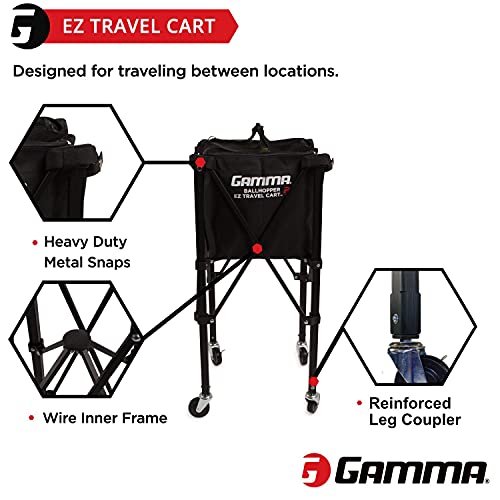 Gamma Sports EZ Travel Cart Pro, Portable Compact Design, Sturdy Lightweight Construction, 150 Capacity, Premium Carrying Case Included