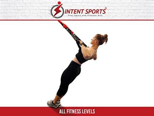 Bodyweight Fitness Resistance Trainer Kit with Pro Straps for Door, Pull up Bar or Anchor Point. Lean, Light, Extra Durable for Complete Body Workouts. E-Book "12 Week Program" (Patent Pending)