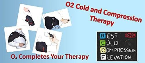 O2 Cold Therapy Knee Wrap with Ice Pack and Air Compression Wrap, Universal