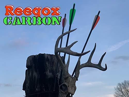 REEGOX 22" Carbon Crossbow Bolts-100% Carbon Crossbow Arrows with Field Point/Moon Nock-6 Pack