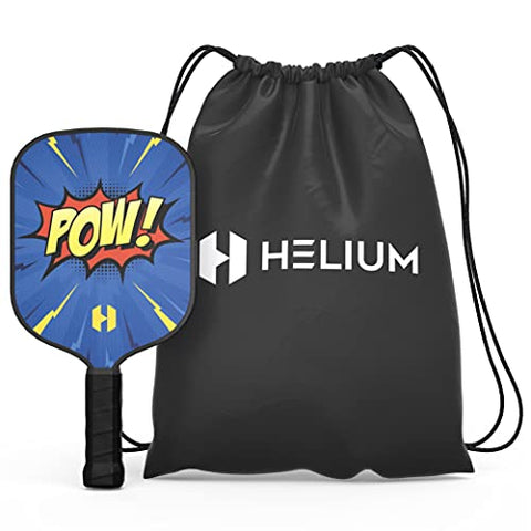 Helium Pickleball Paddle for Kids – Child Size Paddle for Children 12 and Under, Lightweight Honeycomb Core, Graphite Strike Face, Pickleball Paddle & Drawstring Bag - POW!