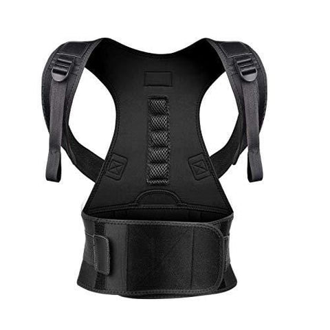 Back Brace Posture Corrector XL for Women Men with Magnetic Stone Adjustable Neoprene Straps Improves Posture and Provides Lumbar Support for Lower and Upper Back Pain