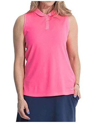 Nike Women's Dri-Fit Textured Sleeveless Golf Top-Hyper Pink-XXL
