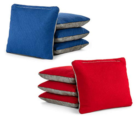 Tailgating Pros Red Royal Blue Pro-Style Cornhole Bags Two-Sided Slick & Stick Resin-Filled Suede and Duck Canvas Set of 8