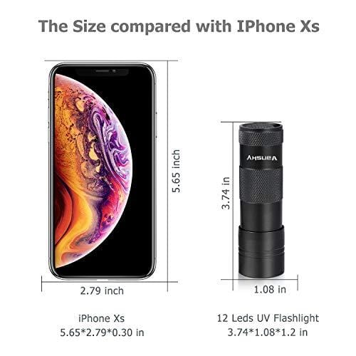 Black Light UV Flashlight UV Light,Vansky Blacklight 12 LED Ultraviolet Urine Detector For Dog/Cat/Pet Urine & Dry Stains and Bed Bug On Carpets/Rugs/Floor,Matching with Pet Odor Eliminator