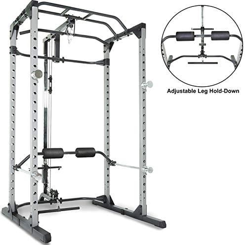 Fitness Reality 810XLT Super Max Power Rack Cage with LAT Pull Down and Low Row Cable Attachment