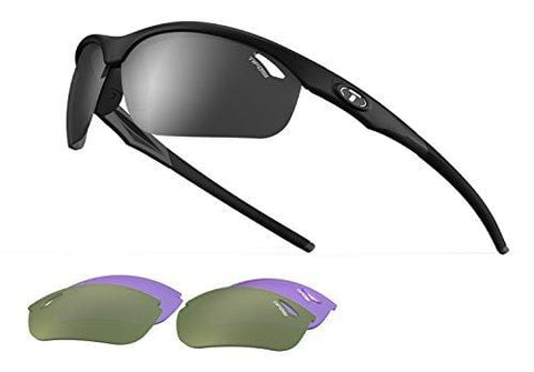 Veloce, Matte Black Golf Sunglasses with 3 interchangeable lenses