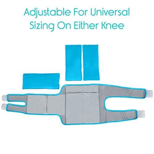 Vive Knee Ice Pack Wrap - Cold/Hot Gel Compression Brace - Heat Support Strap for Arthritis Pain, Tendonitis, ACL, Athletic Injury, Osteoarthritis, Women, Men, Running, Meniscus and Patella Surgery