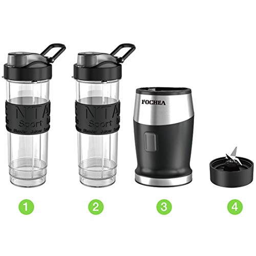Smoothie Blender, Fochea 500W Personal Blender with BPA-Free Travel Bottles (2 * 20 oz) for Smoothies, Ice and Frozen Fruit
