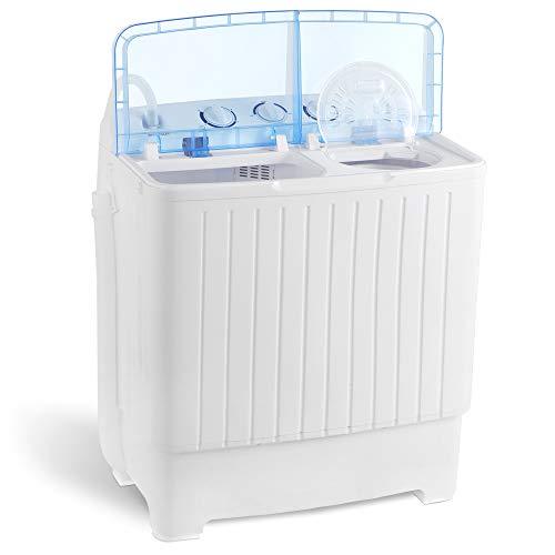 SUPER DEAL 5th Generation Mini Compact Twin Tub Washing Machine 17.6lbs Washer and Spinner 2IN1 Ideal for Dorms, Apartments, RV, Camping