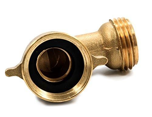 Camco 90 Degree Hose Elbow- Eliminates Stress and Strain On RV Water Intake Hose Fittings, Solid Brass (22505)