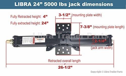 Set of 2 5000 lb 24" RV Trailer Stabilizer Leveling Scissor Jacks w/handle & Power Drill Socket & hardware -part#26020
