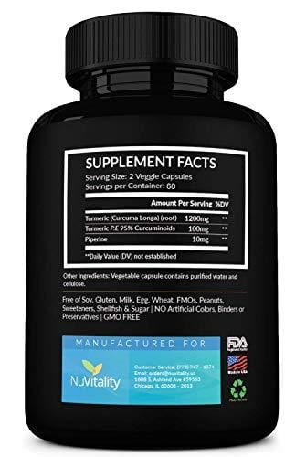 Turmeric Curcumin with Piperine (Black Pepper Extract) - 120 Veggie Capsules - Premium Quality with 95% Standardized Curcuminoids - Best Absorption & Potency - Pain Relief & Joint Support Supplement