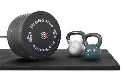 Prosource Fit Extra Thick Puzzle Exercise Mat 1", EVA Foam Interlocking Tiles for Protective, Cushioned Workout Flooring for Home and Gym Equipment, Black