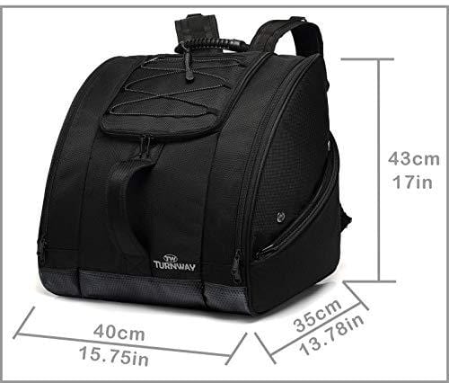 TurnWay Ski/Snowboard Boot Bag/Skating Bag | Excellent for Store Gear, Jacket, Helmet, Goggles, Gloves & Accessories | Travel with Waterproof Exterior & Bottom, Venting & Grommets for Snow Drainage
