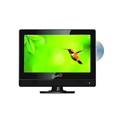 SuperSonic 1080p 13.3-Inch LED Widescreen HDTV with HDMI Input, AC/DC Compatible for RVs and Built-in DVD Player