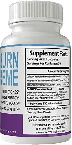 Keto Burn Xtreme Weight Loss Pills, Extreme Natural Ketogenic Burn Fat Supplement, 800 mg Formula with New GO BHB Salts Formula, Advanced Appetite Suppressant Capsules