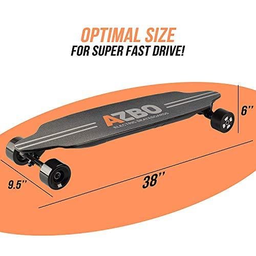 Electric Skateboard Longboard with Remote Control by AZBO | 2000W Dual Motor UL2272 Certified High Speed 25 MPH Motorized Wireless H6 Board | 18 Miles Max Range | LG Battery
