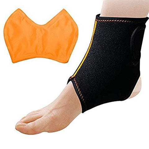 Ankle & Foot Ice Pack Wrap with Hot & Cold Gel Pack by WORLD-BIO, Adjustable Freeze Support Compression Therapy for Sprained Ankle, Plantar Fasciitis, Achilles Tendinitis, Sore Feet, Inflammation