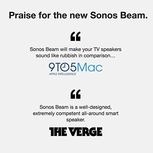 Sonos Beam, the smart, compact soundbar for TV, music, and more. (Black)