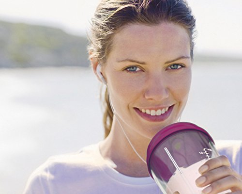 Hamilton Beach Personal Blender for Shakes and Smoothies with 14oz Travel Cup and Lid, Raspberry (51131)