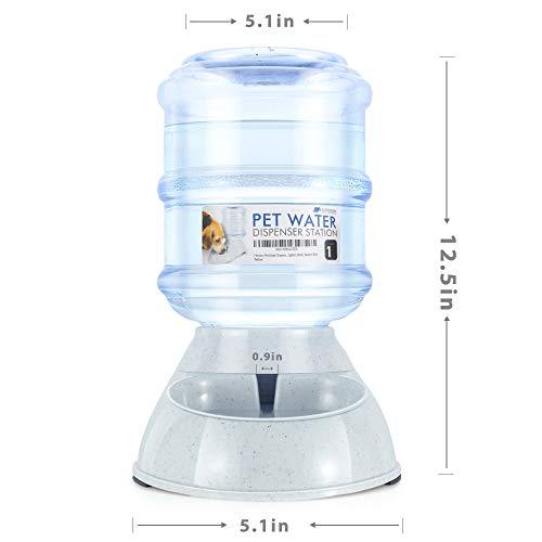Flexzion Pet Water Dispenser Station, Self Replenish Pet Waterer Automatic Gravity Fed Drinking Fountain Stand with Antimicrobial Microban Plastic for Dog Cat Animal - (1 Gallon)