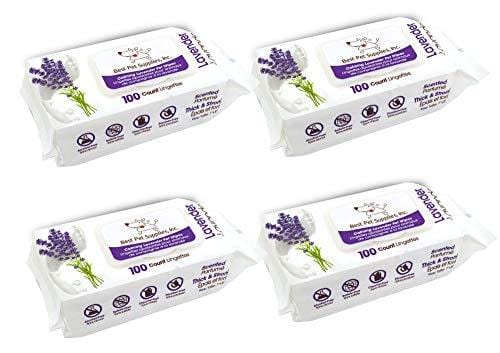 Lavender-Scented Calming Pet Wipes for Dogs & Cats – Extra Soft & Strong Grooming Wipes with Gentle Plant-Derived Formula – by Best Pet Supplies