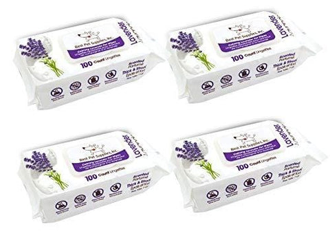 Lavender-Scented Calming Pet Wipes for Dogs & Cats – Extra Soft & Strong Grooming Wipes with Gentle Plant-Derived Formula – by Best Pet Supplies