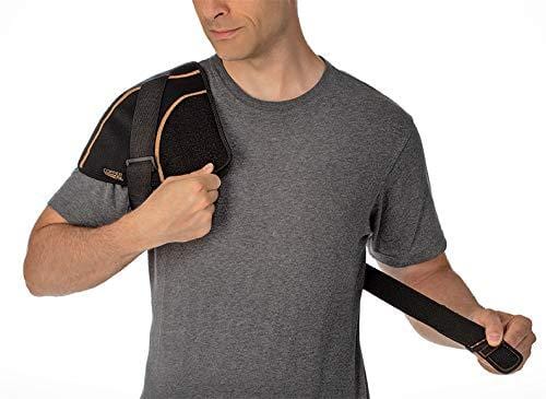 Copper Fit Unisex-Adult's Rapid Relief Shoulder Wrap with Hot/Cold Ice Pack, Black, One Size Fits All