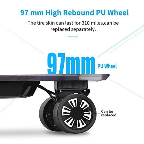 Spadger Electric Skateboard D5X Plus 35’’ Electric Longboard Black, 23Mph 900W Dual Motor, 12 Miles Range, Load up to 264Lbs, with Wireless Remote Control & APP Control Bulit-in LED Lights