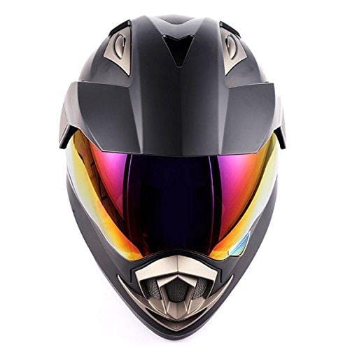 Dual Sport Helmet Motorcycle Full Face Motocross Off Road Bike Matt Black